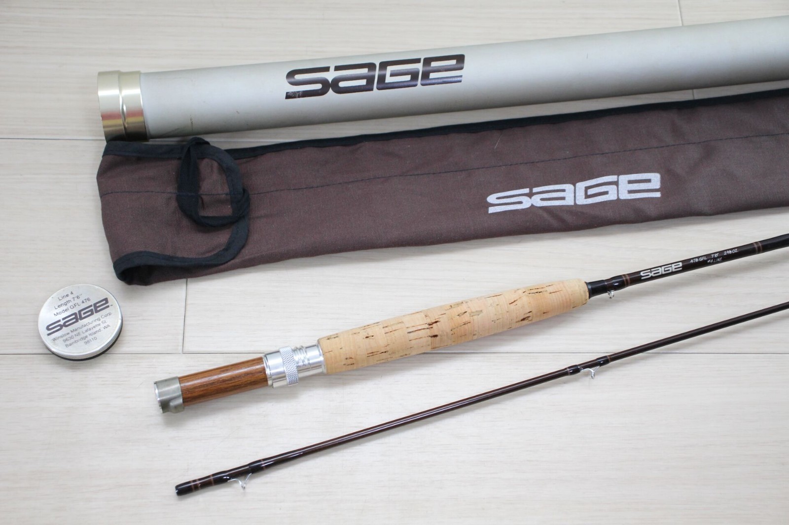 Vintage SAGE 476 GFL Fly Rod 7’6″ #4 2pc Early Winslow 1982 w/ Tube M148
