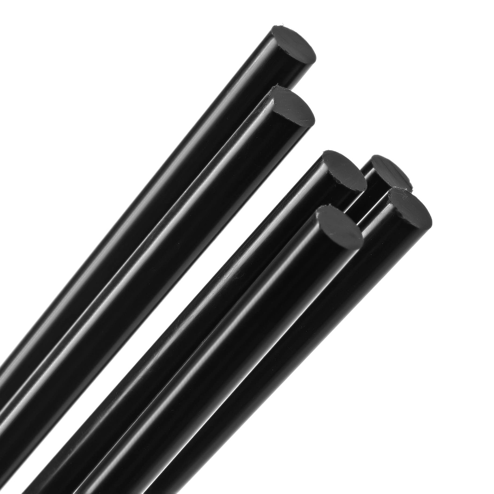 Acetal Copolymer Plastic Round Rod 6mm Diameter 20cm Length Black Solid 6 PCS