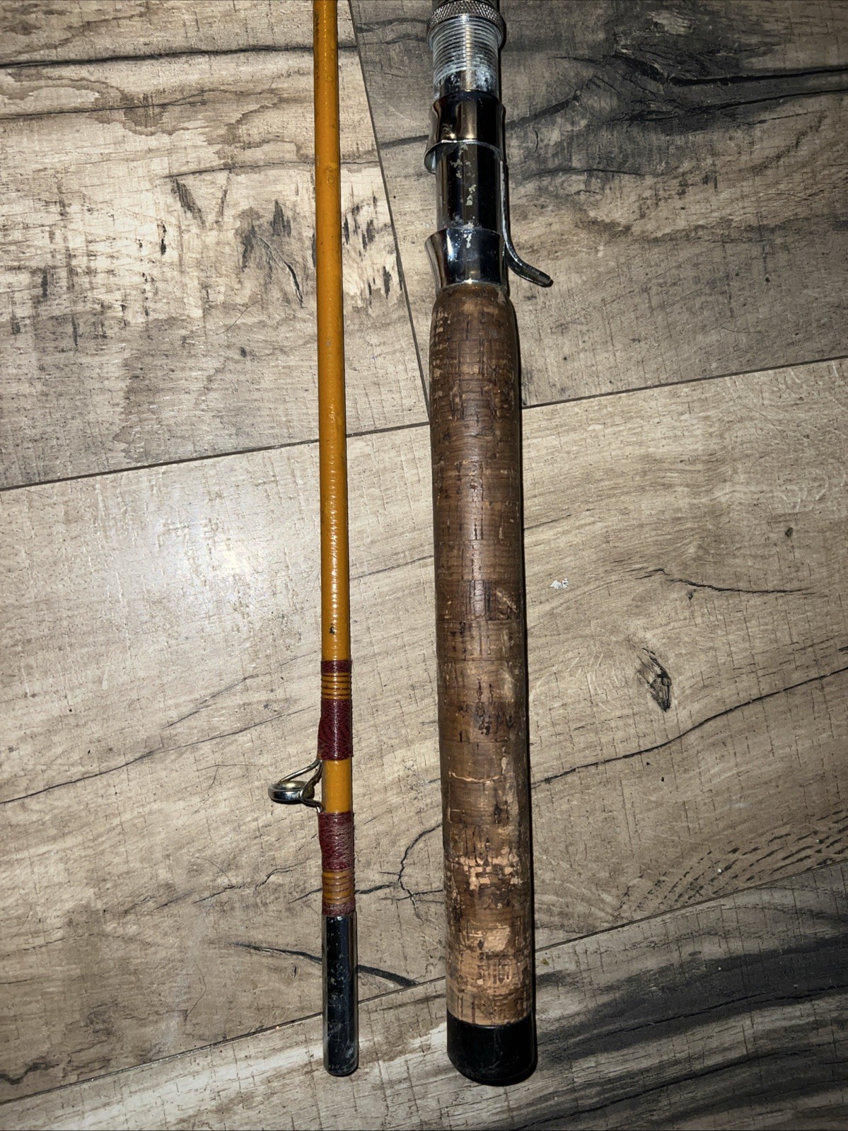 National Fiberglass Company 6’ 6” 2pc Fishing Rod Vintage BaitCasting