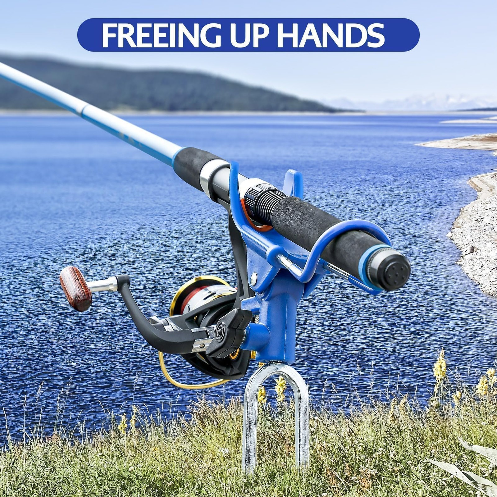 DZrudun Fishing Rod Pole Holder for Ground,Bank Fishing Rod Holder2/4 Pack,Upgra