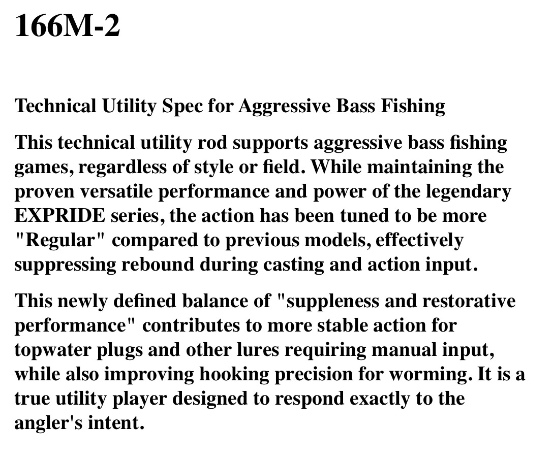 Shimano 22 Expride 166M-2 Bait Casting 2PC Bass Rod New From Japan