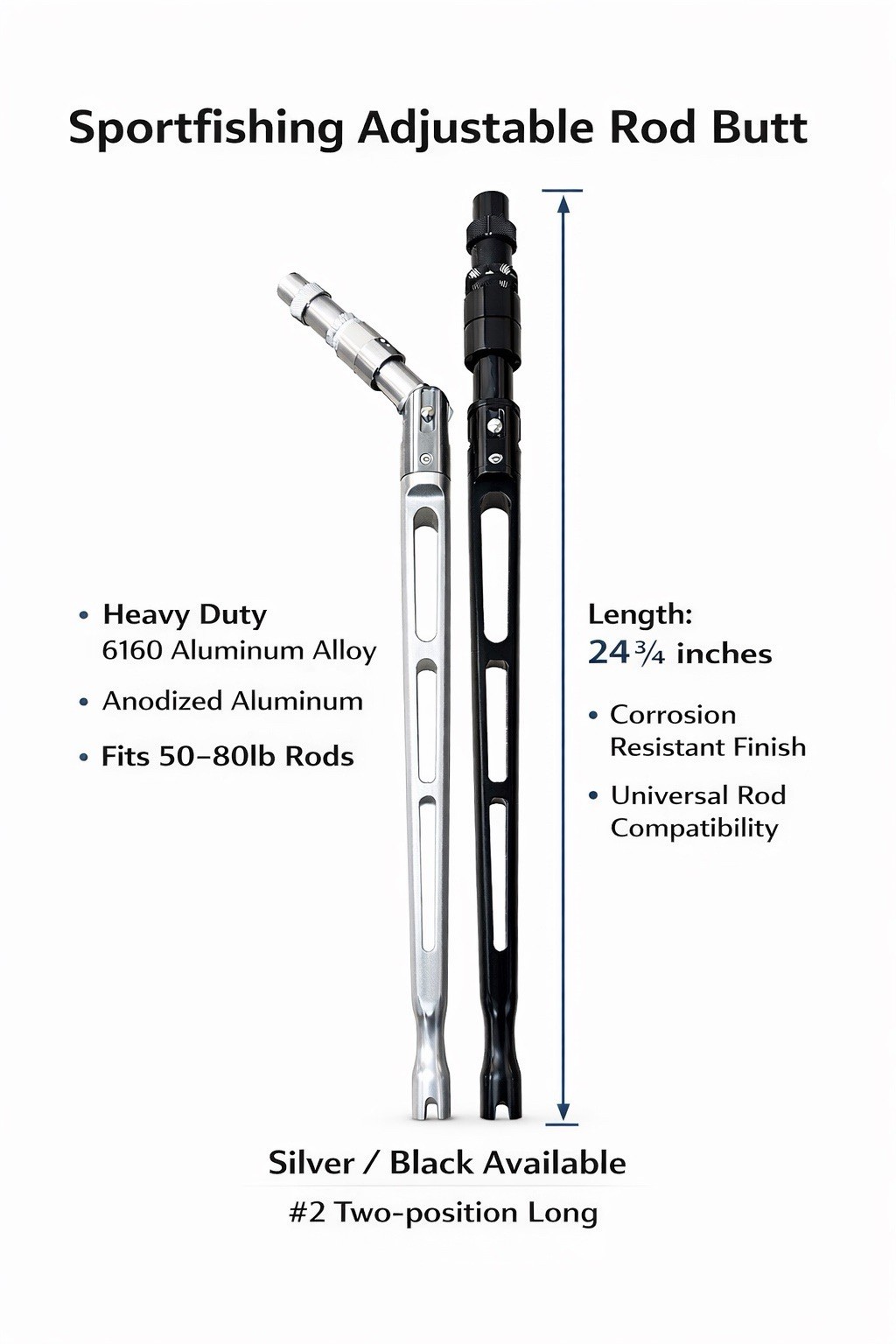 Adjustable Rod Butt – Offshore Fishing Rod Butt #2 Two-position Longs