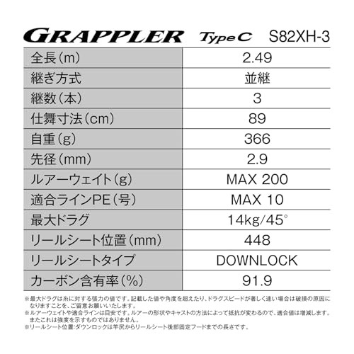 Shimano 26 Grappler Type C S82XH-3 Offshore Casting Rod