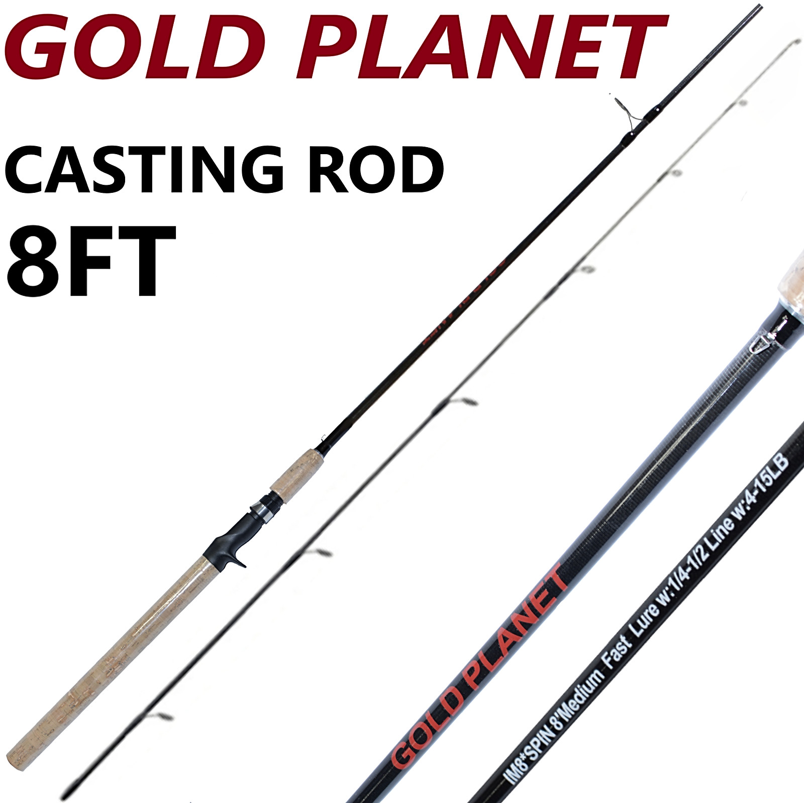 Fishing Pole Spinning Casting Rod 7 8 9 FT Carbon Fiber Medium Fast Lightweight