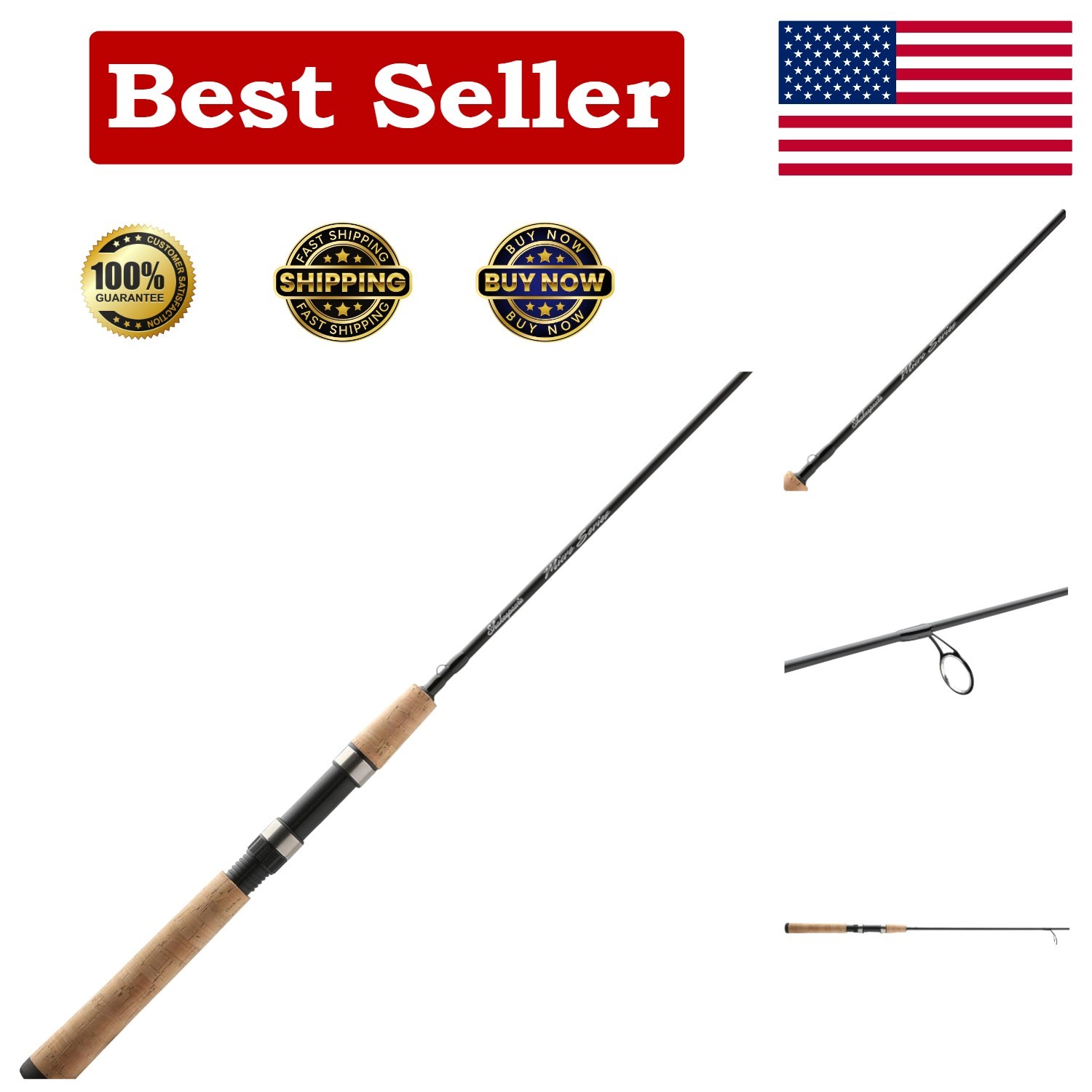 5’6″ Lightweight Bass Spinning Rod – Graphite Construction, Fast Action