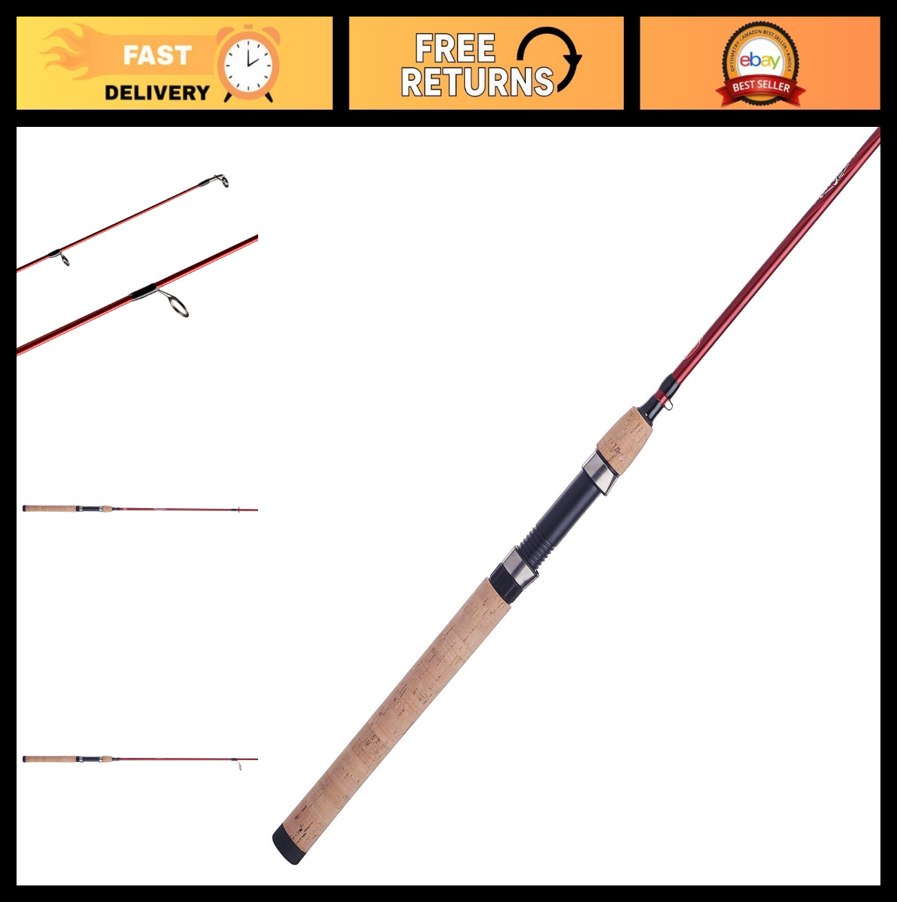 Cherrywood HD Spinning Fishing Rod – Lightweight, Durable, High Sensitivity