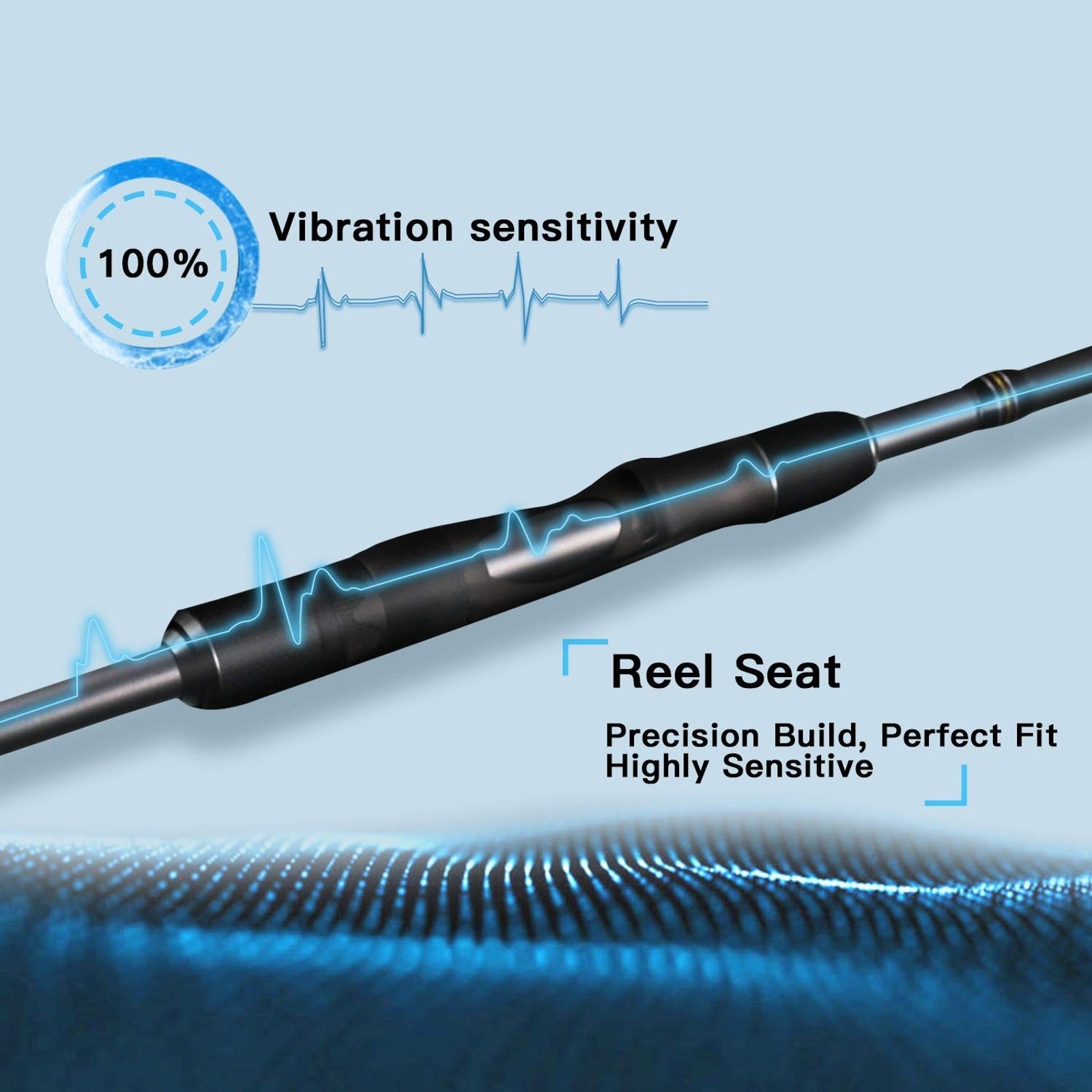 Spinning Fishing Rod Fuji Reel Seat Carbon Fiber Pole Sensitive Action 6.6