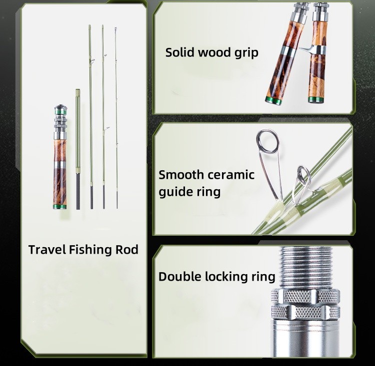 Portable Fishing Rods Carbon Fiber Spinning/casting Rod Carp 5 Sections Travel