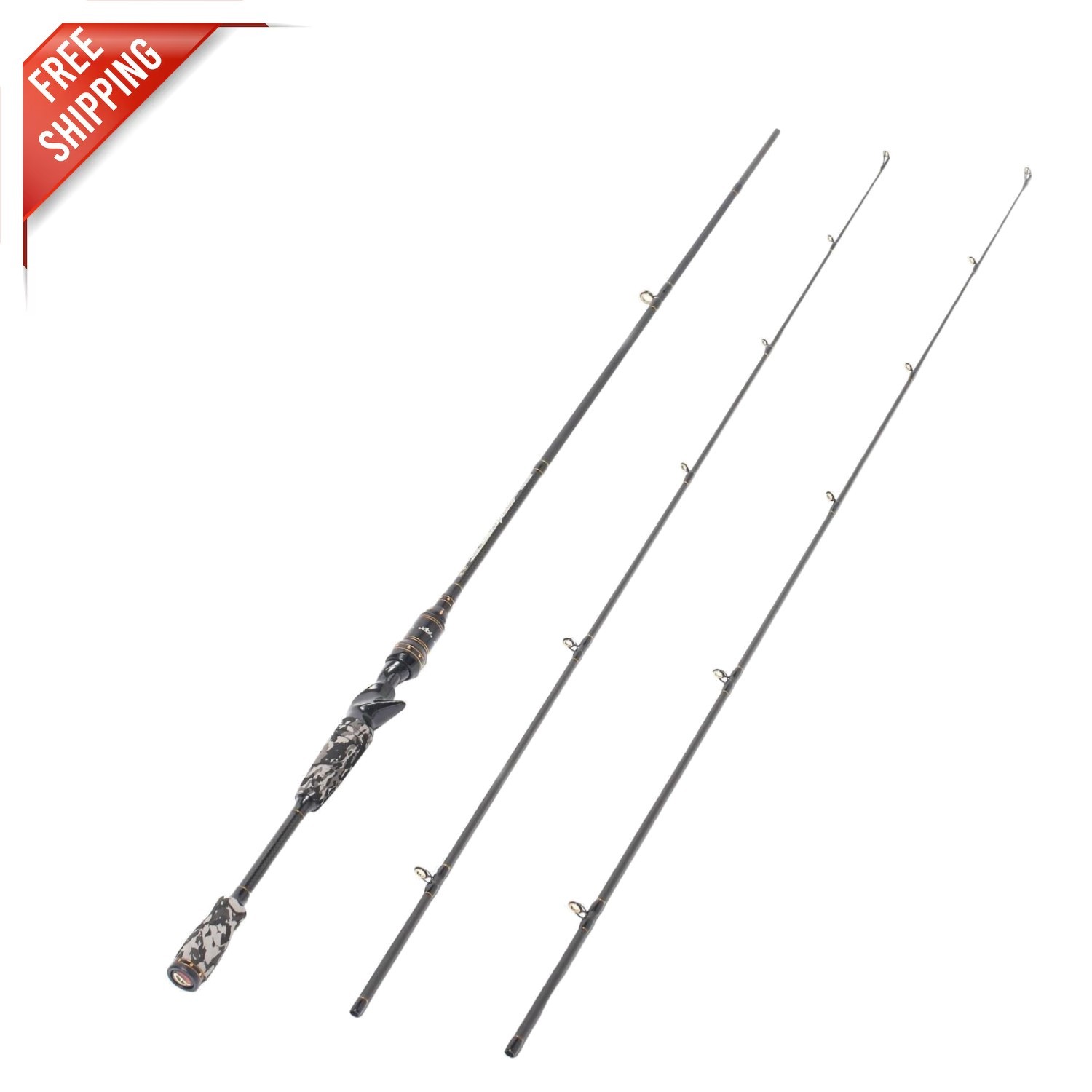 Camo Legend 2-Piece 7′ Bass Fishing Rod – Medium & Medium Heavy Tips Included