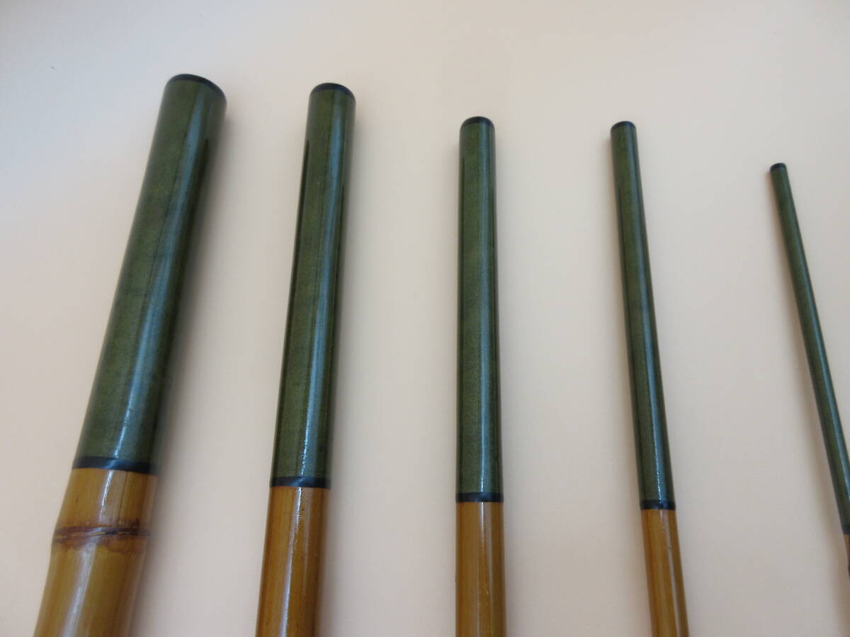 Japanese Bamboo Fishing Rod Signed “Saoichi” 6-Section Traditional Wazao 437cm
