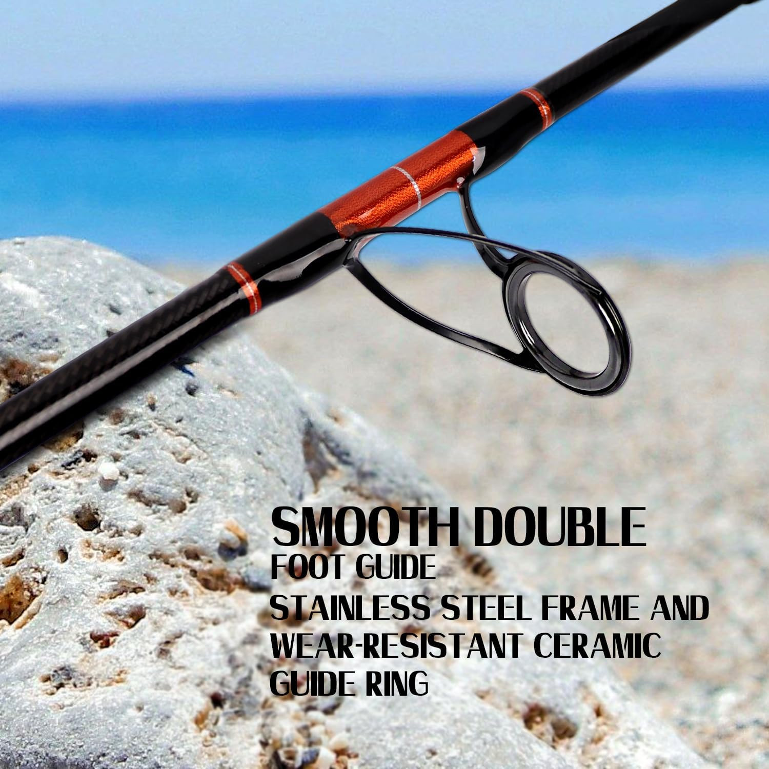 Surf Rod Carbon Fiber Surf Fishing Rod Portable Travel Fishing Spinning Rod 2Pie