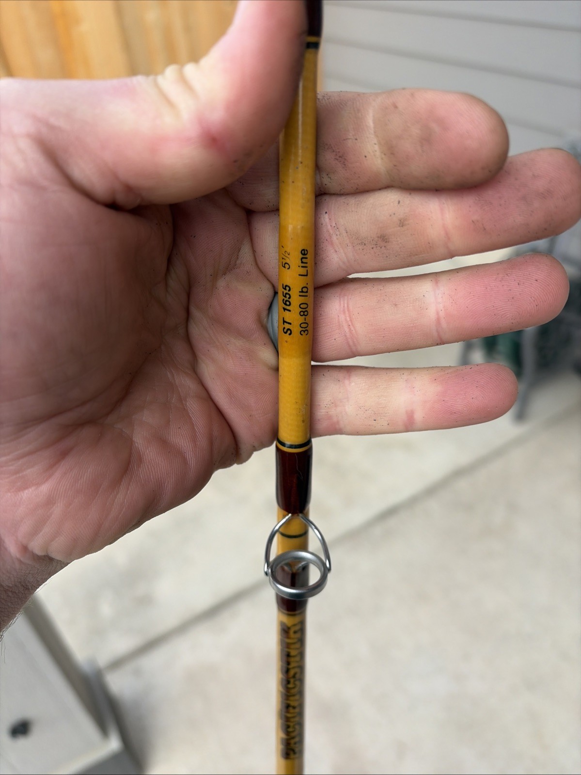 Vtg Fenwick ST 1655 PacificStik Fenglass 30-80Lb Fishing Rod 7 Guides 51/2 Feet