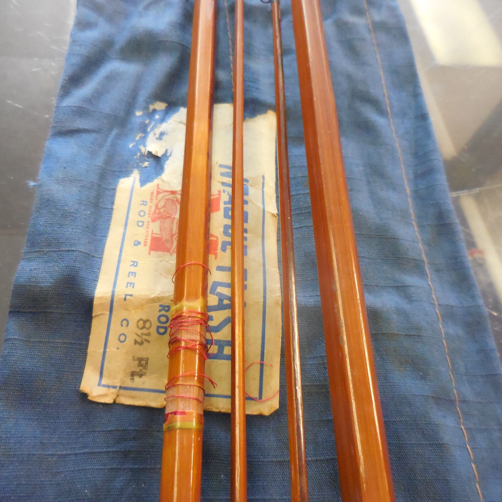 MONTAGUE FLY ROD FLASH 8 1/2ft BAMBOO 3 JOINTS MED EXT TIP Mint