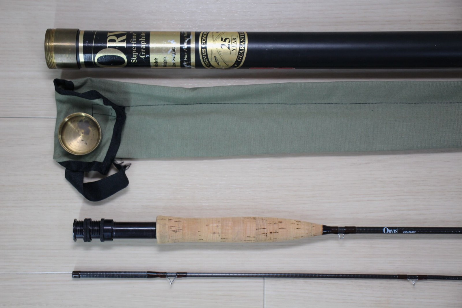 Vintage Orvis Far & Fine Fly Rod 7’9″ 5wt 2pc Graphite Tube Sock USA M132