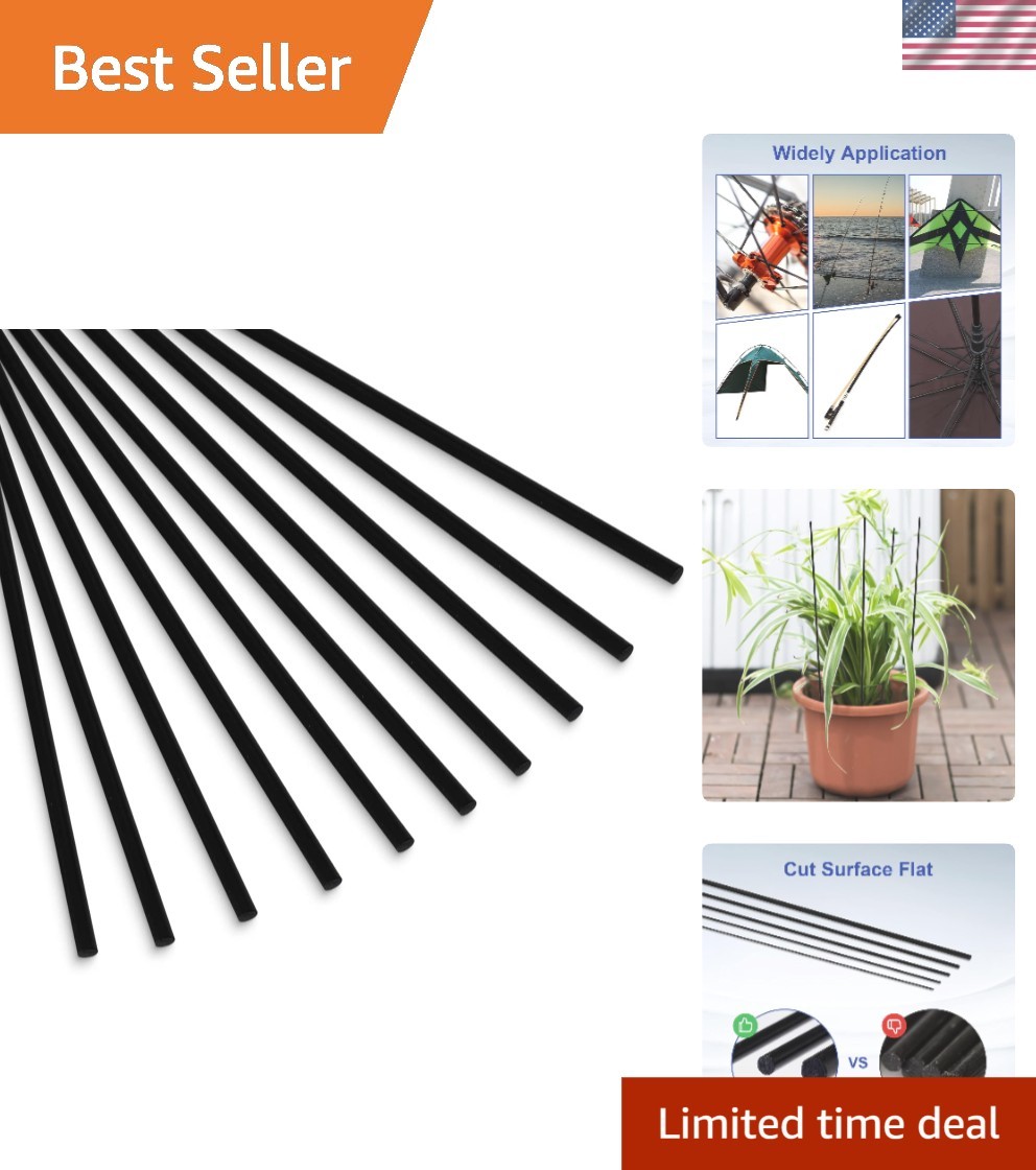 Professional Grade Carbon Fiber Rods 3x420mm – 10 Pack for Crafting Excellence