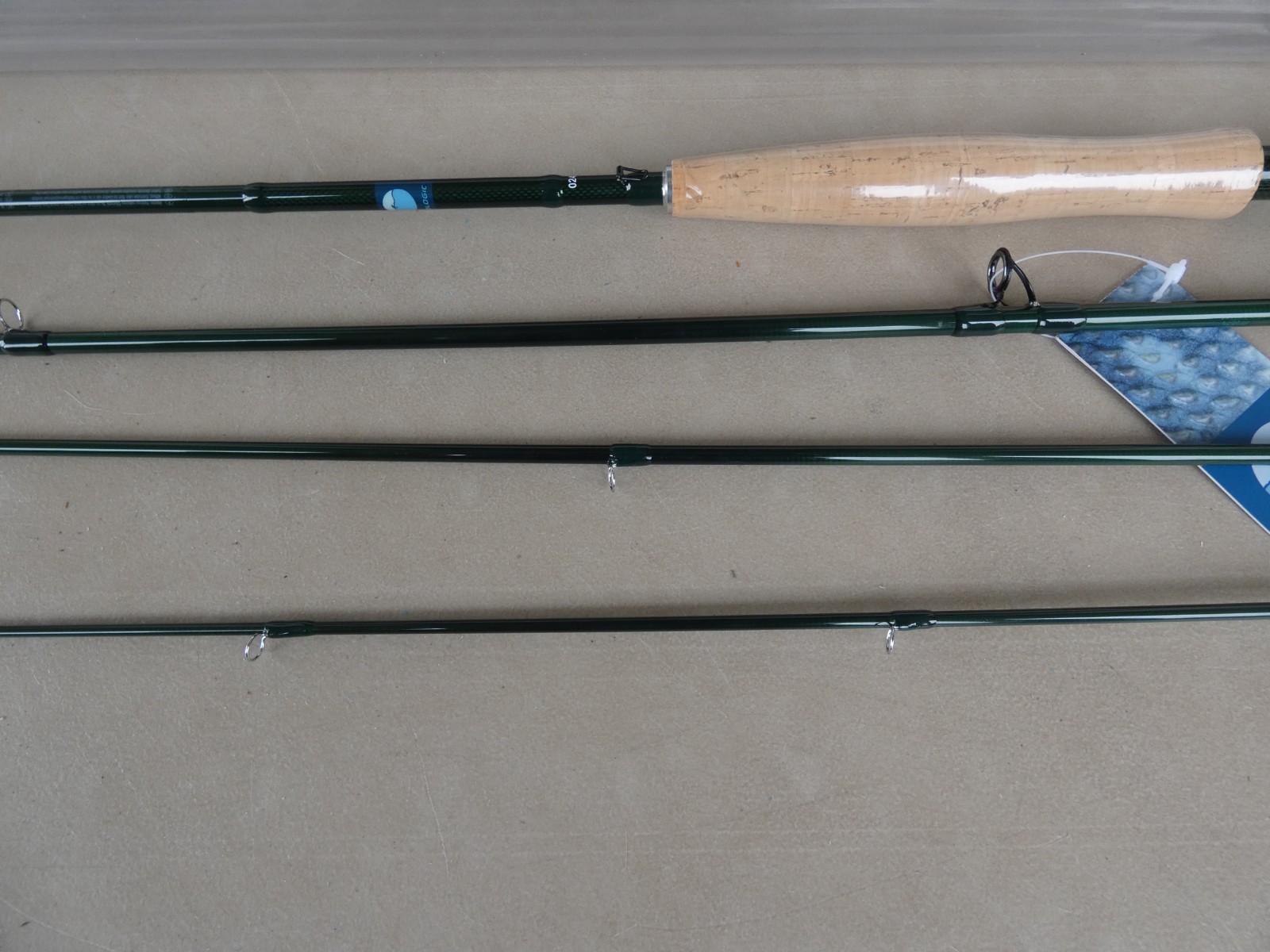 GEOLOGIC 9′ 5wt 4 Pc Classic Action IM6 3 1/3 Oz Fly Rod Green Black Matte