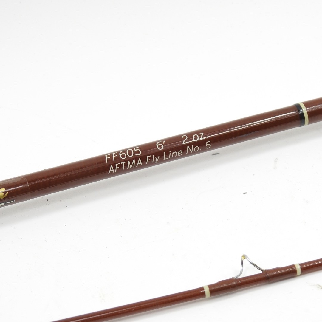 Fenwick FF605 Fiberglass Fly Rod. 6’ 5wt. W/ Tube & Sock. Made in USA.