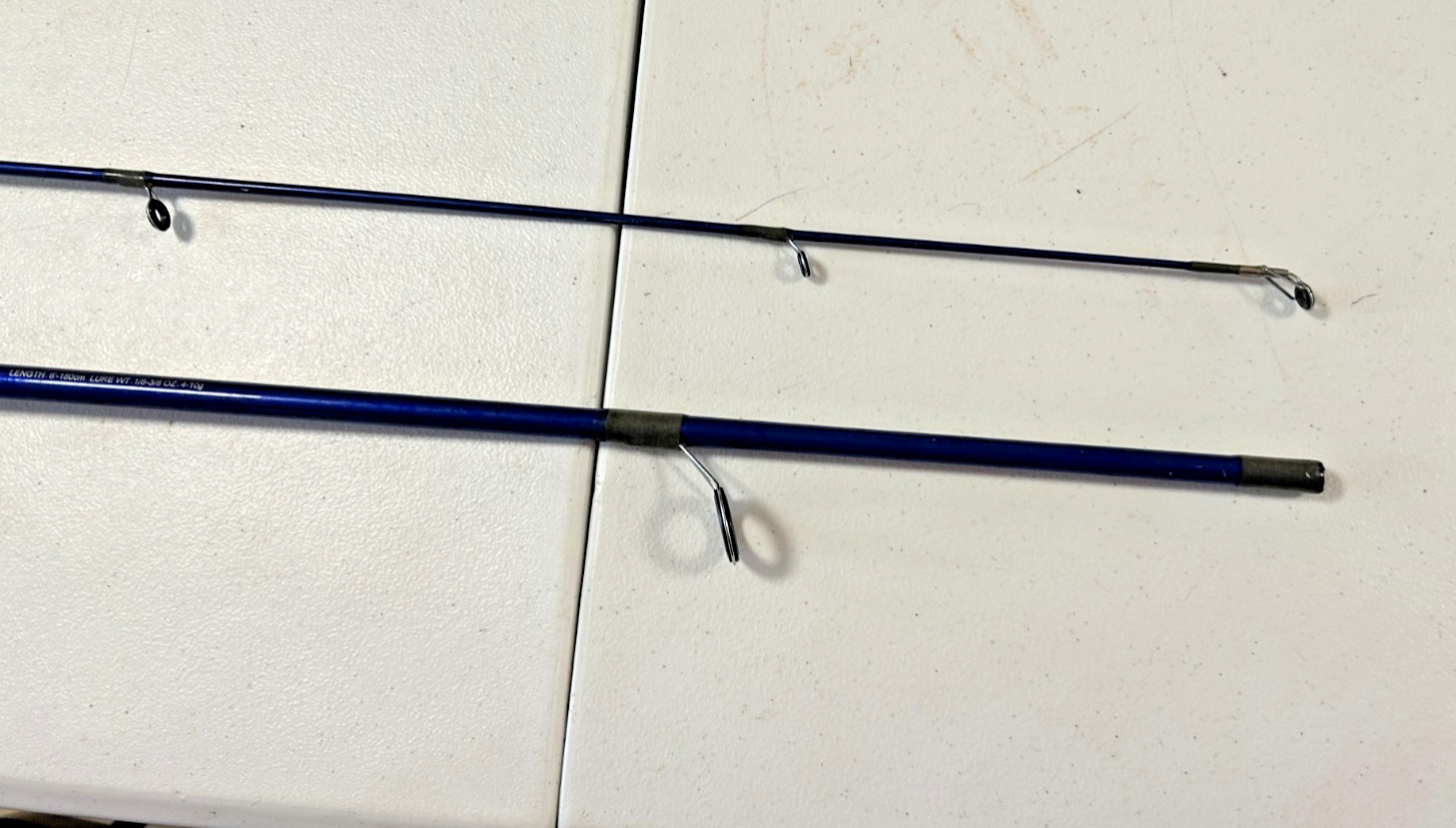Vintage Purplish Blue Okuma Fin-Chaser Fishing Rod FN-60-30, 6′, 2 Piece