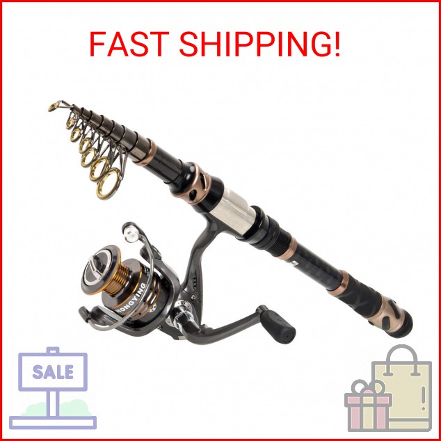 PLUSINNO Fishing Rod and Reel Combos – Carbon Fiber Telescopic Fishing Pole – Sp