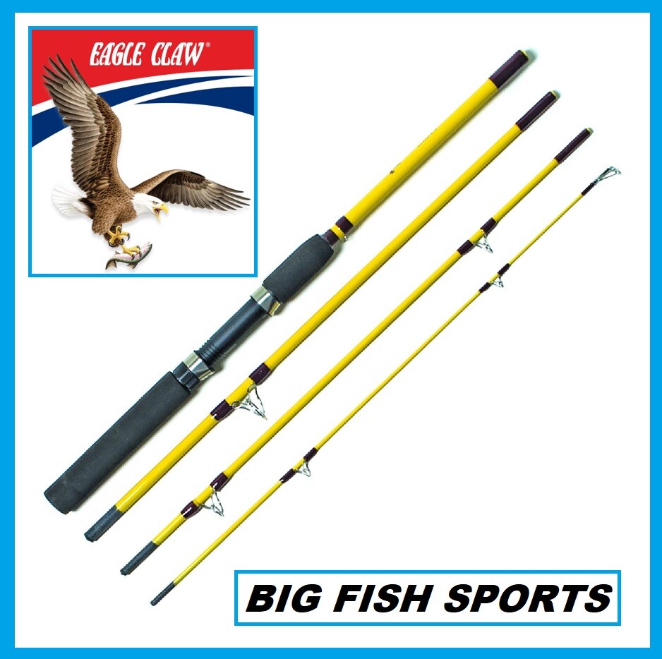 EAGLE CLAW PACK-IT ROD 6′-6″ MEDIUM ACTION 4-PIECE NEW! #PK200-66