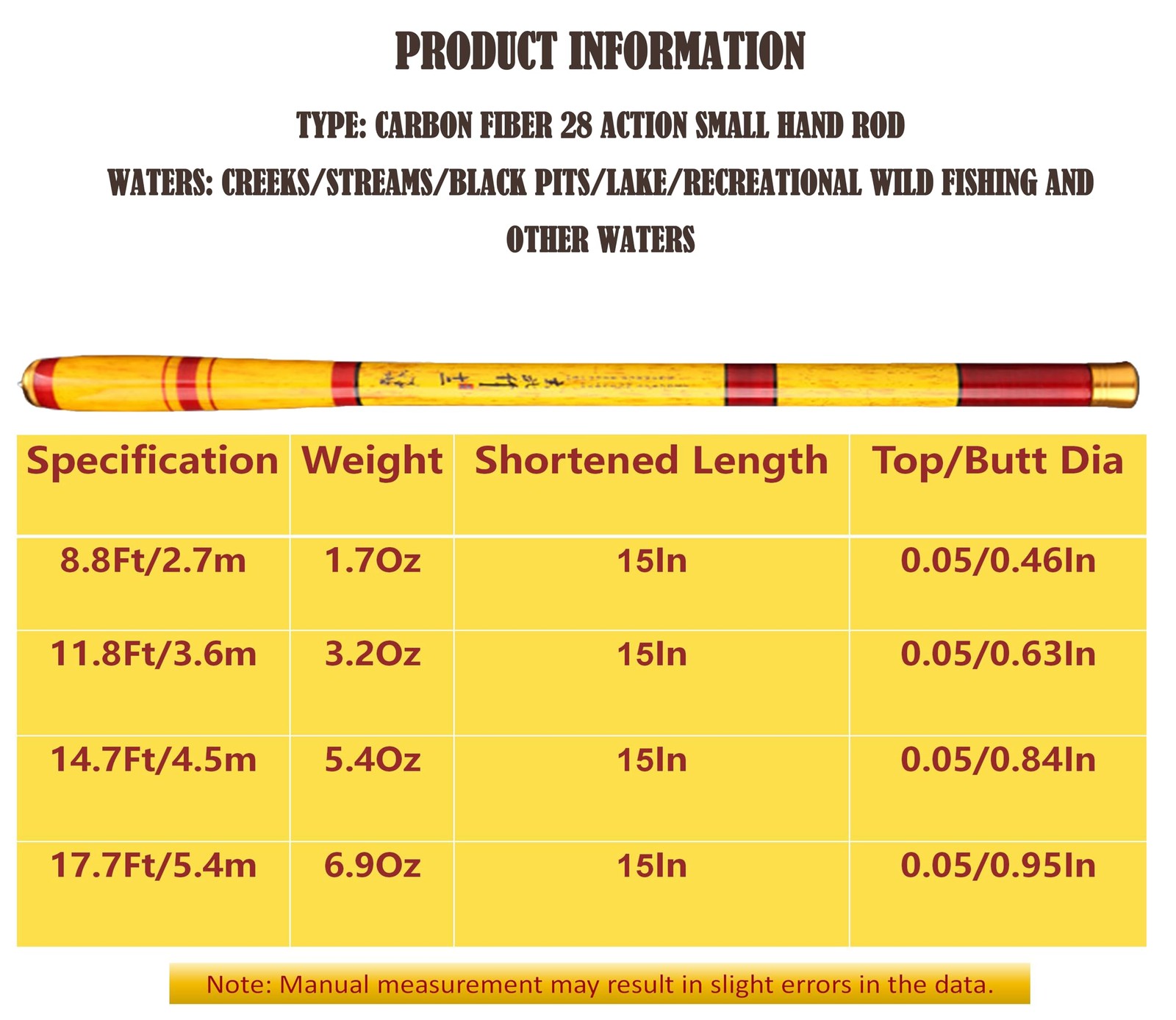 Carbon Fiber Telescopic Fishing Rod, Ultra Short Tenkara Rod, Portable Collap…