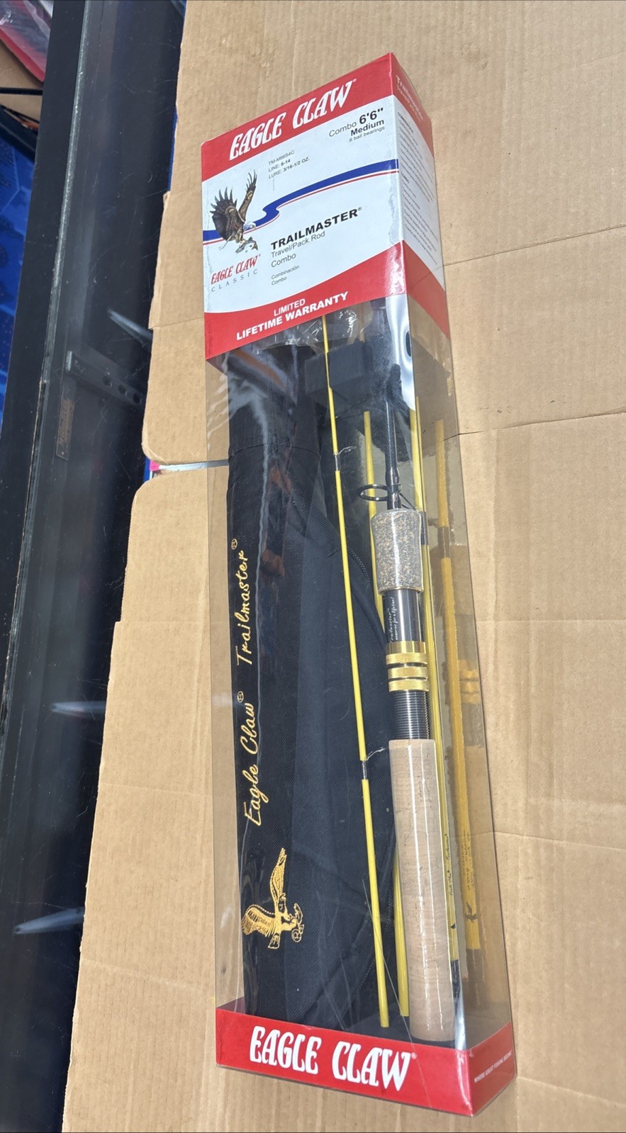 Eagle Claw Trailmaster Travel Pack Rod Combo TM-M66S4C 6’6” Medium
