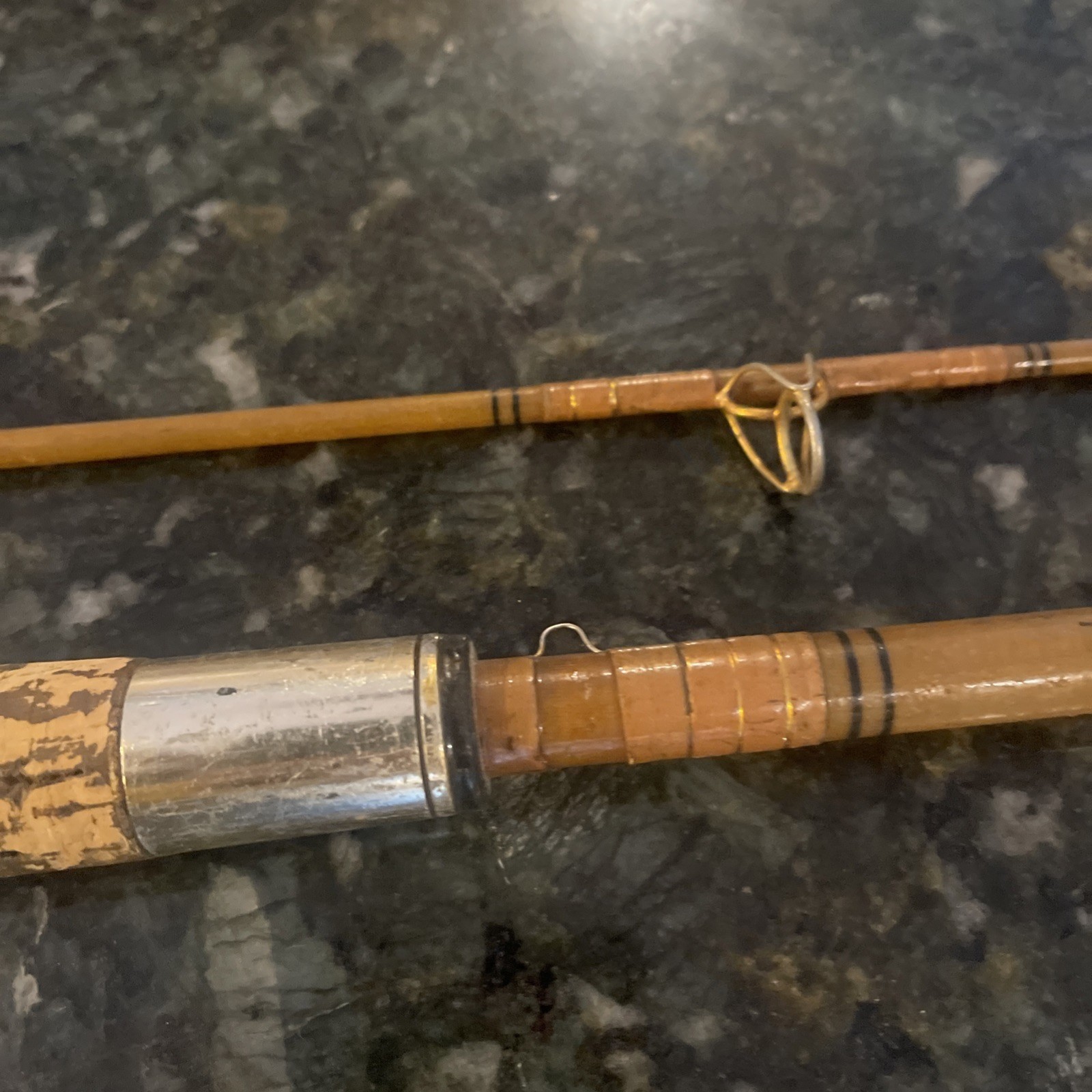 Heddon Golden MARK 50 Pro Weight Spinning Rod 6’ 9” 7646 Vtg Gorgeous 2 Pc Coll