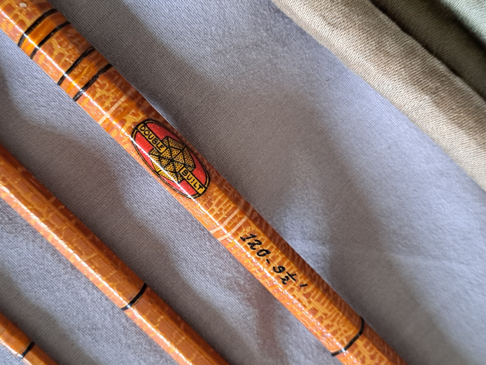 1930S USA DESIRABLE FLY ROD SOUTHBEND CROSS DOUBLEBUILT TUBE & ORIGINAL SOCK