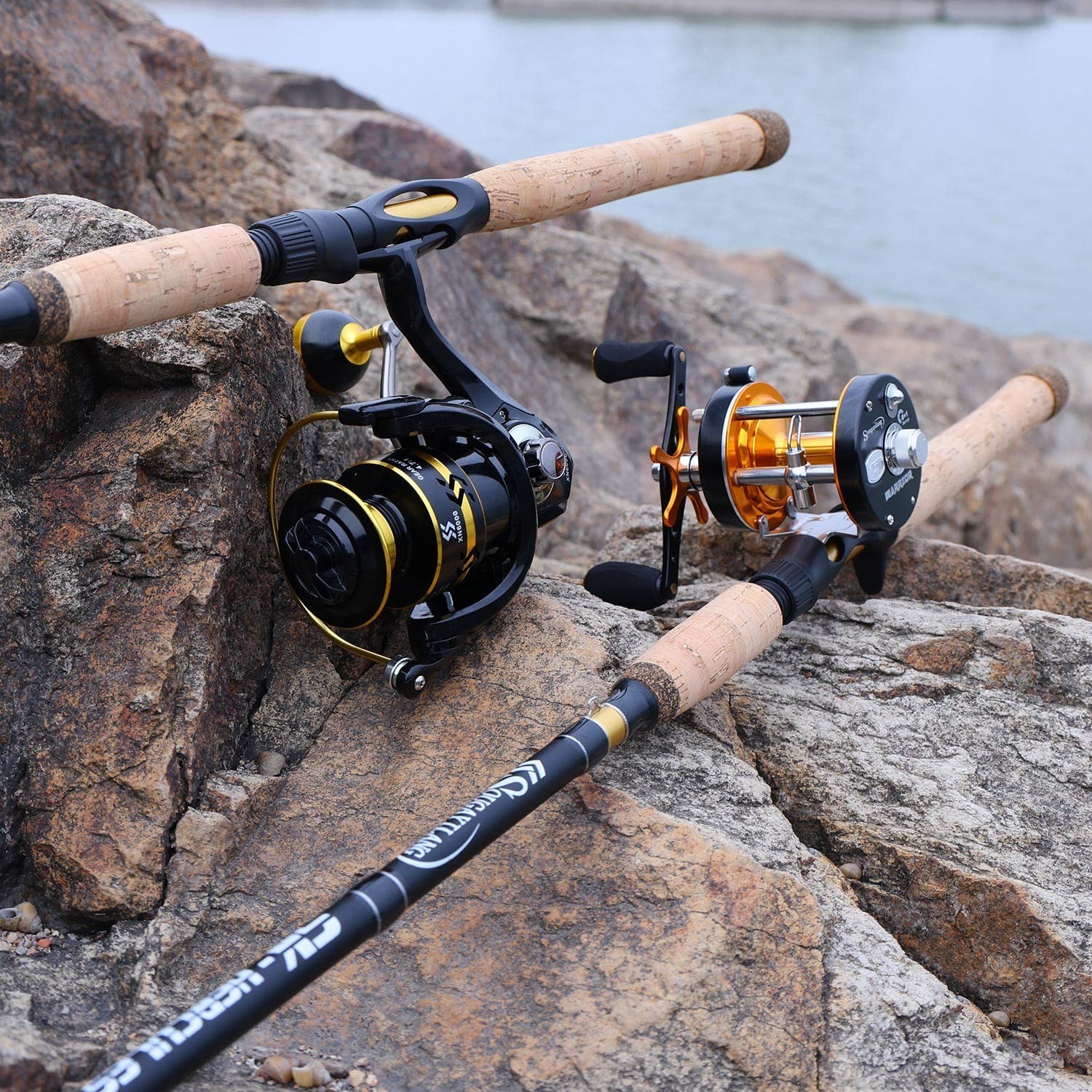 Inshore Saltwater Fishing Rods – 7′ Spinning & Casting Rods, IM7 Carbon, Cork Ha