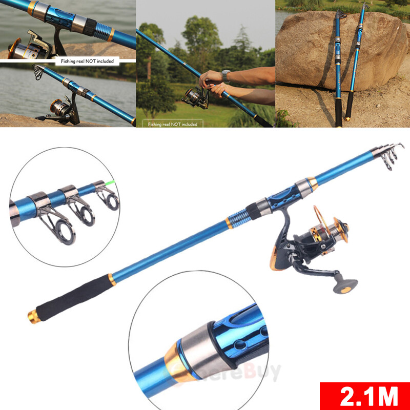 Carbon Fiber Travel Spinning Telescopic Fishing Rod Portable Retractable Fishing