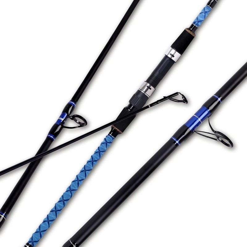 Blue Surf Fishing Rod Carbon Fiber Lightweight Travel Rod Durable Guides New