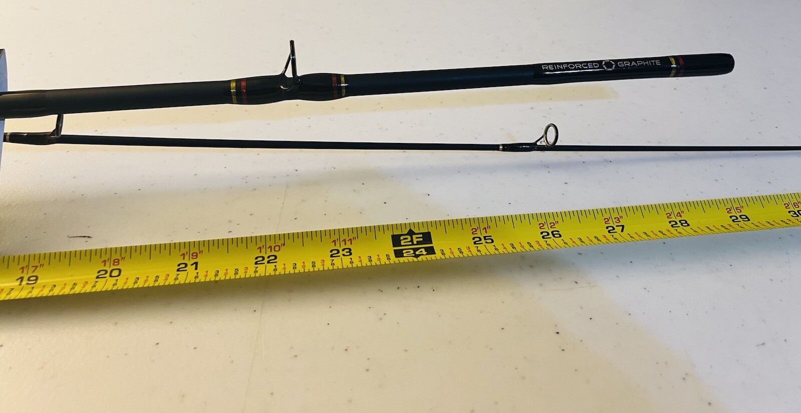 Vtg Zebco Pro Staff Spinning Fishing Rod & Spincast Combo 2 Piece Rod 6′ M