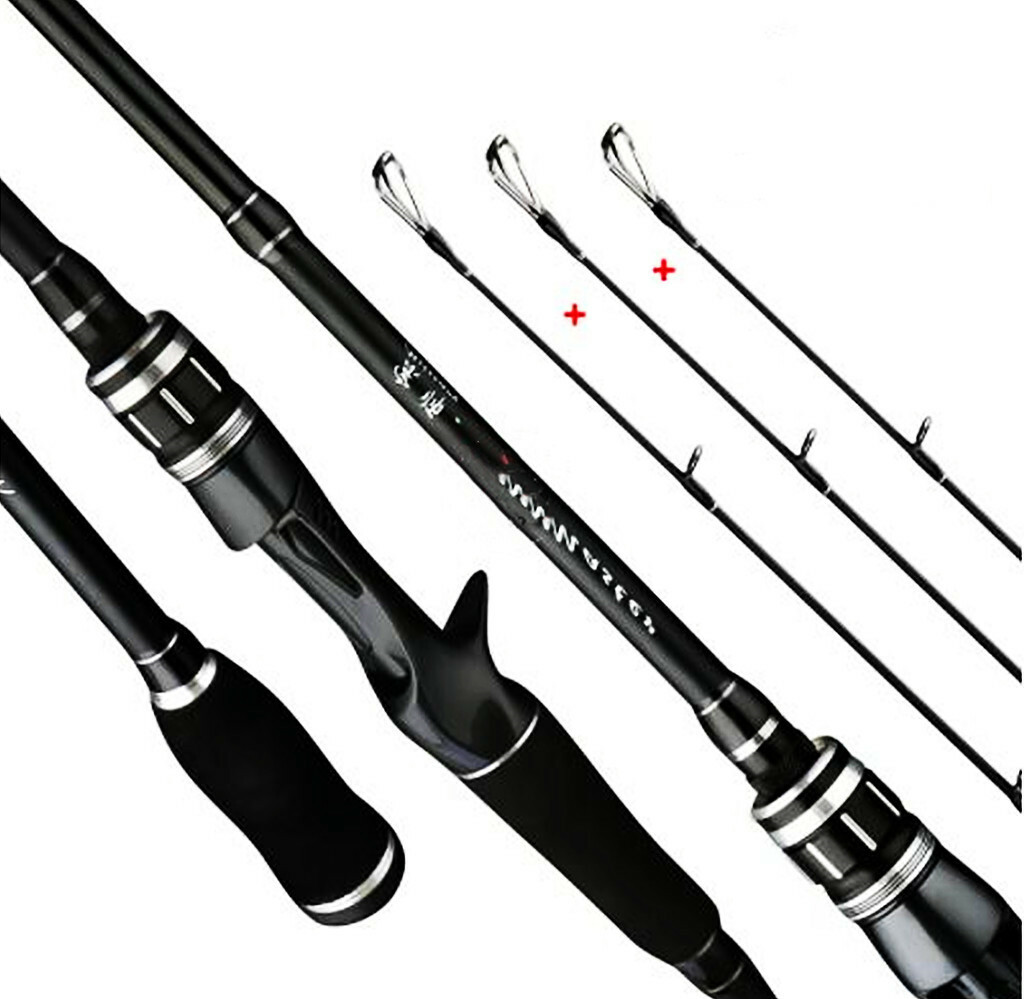 1.8M Spinning Casting Rods Poles Lure Fishing Rod 3 Tips 30T Carbon Bait 4-28g