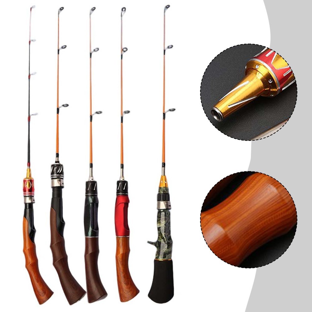 50 60 70cm Ice Fishing Rod Two Section Spiral Lock Fishing Shrimp Pole
