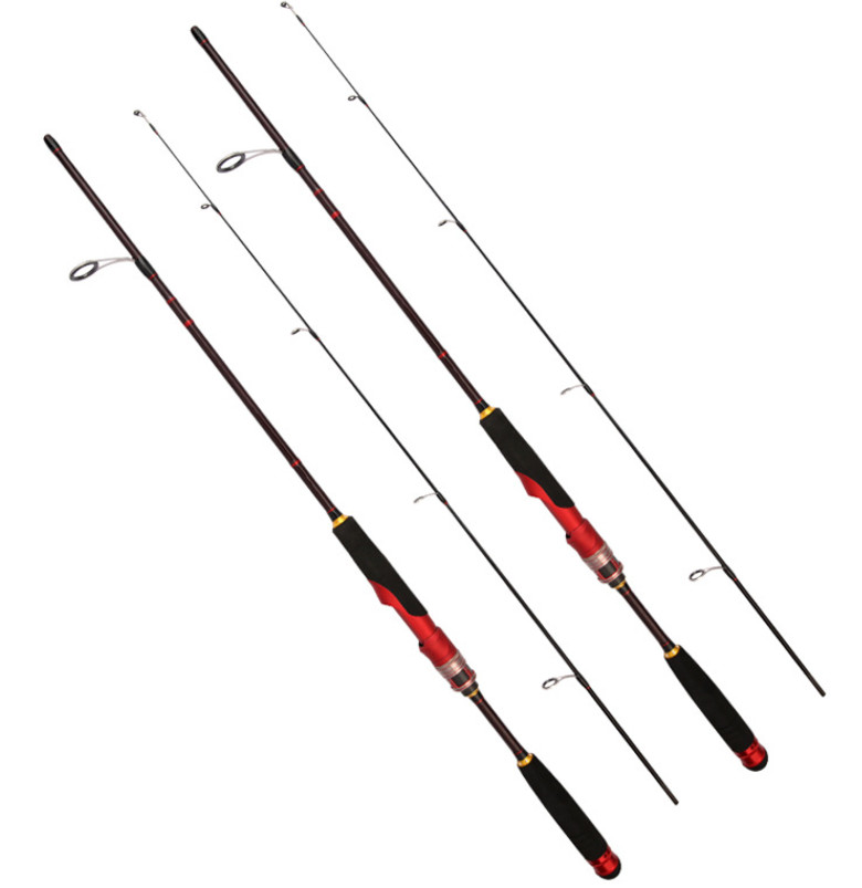 5’9″ Fishing Rod Carbon Fiber Casting Poles Travel Spinning Rod 2 Sections Bass