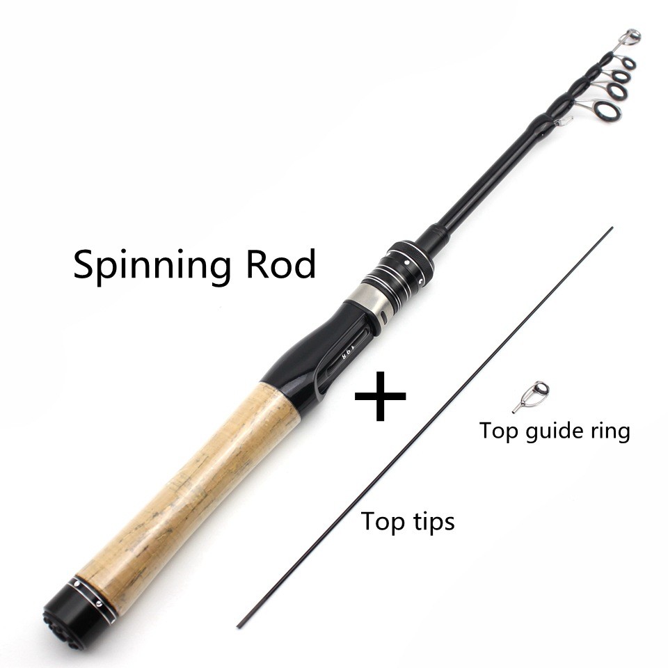 Ultra-Light Portable Fishing Rod Carbon Fiber Spinning Casting Pole Cork Handle
