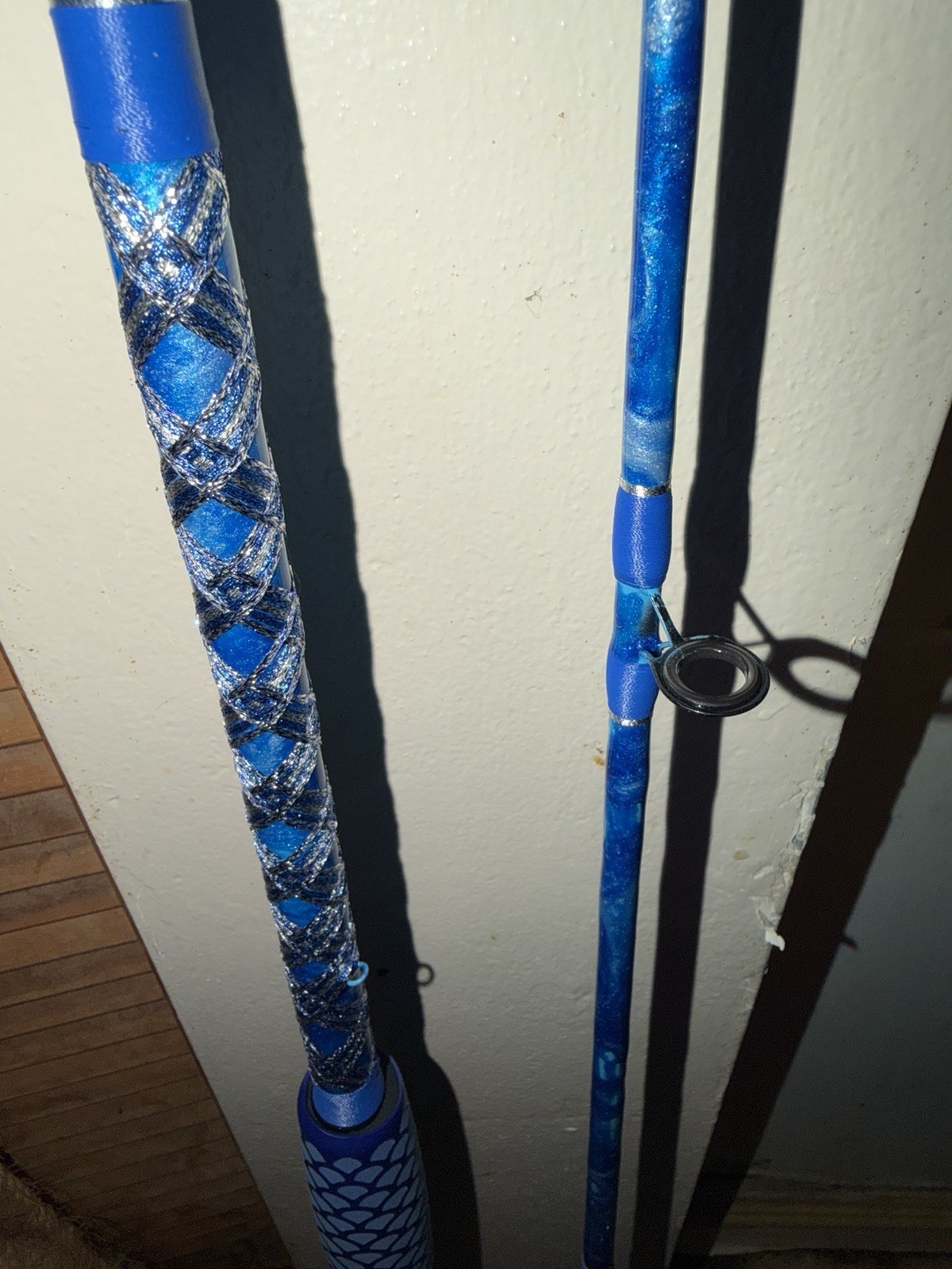 CUSTOM SURF PIER OR JETTY ROD 10 FT 20-40 LB SEA BLUE SPARKLE NEW