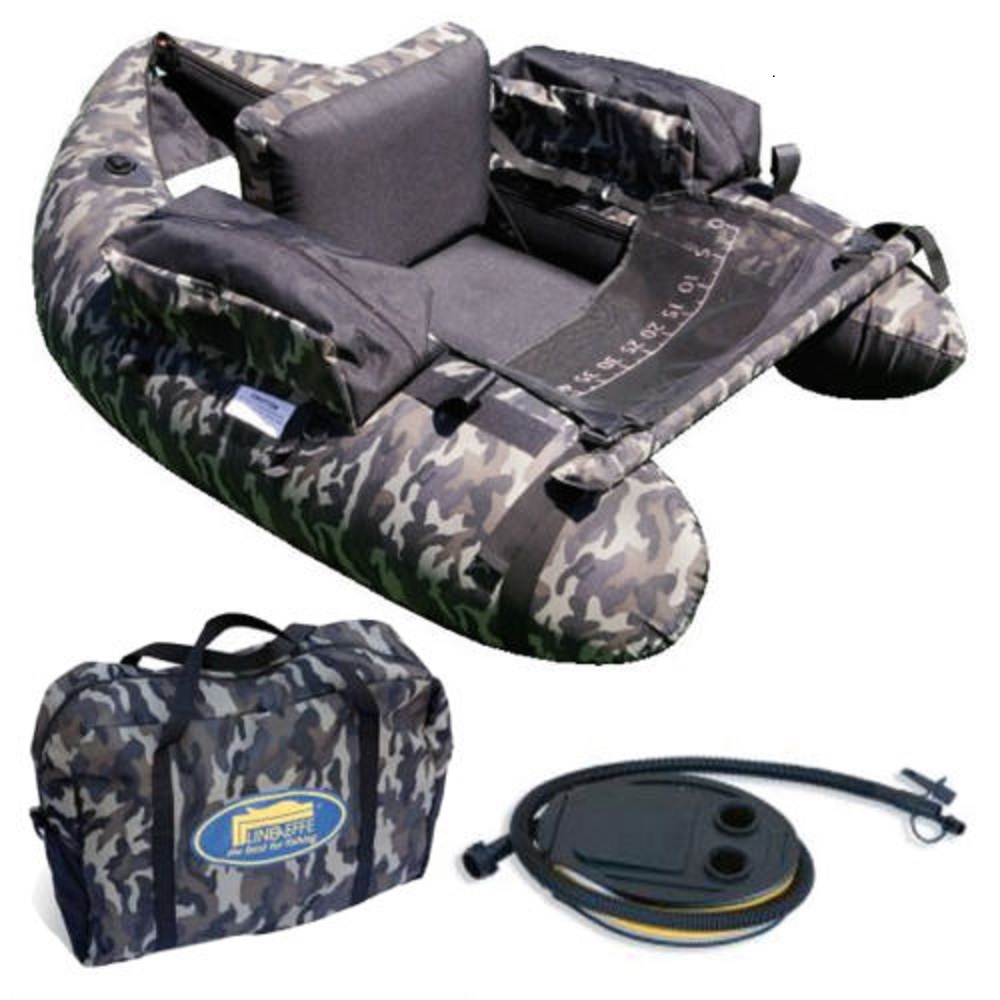 XXL Lineaeffe Camo Pattern Belly Boat( kick float tube) for game,trout fishing