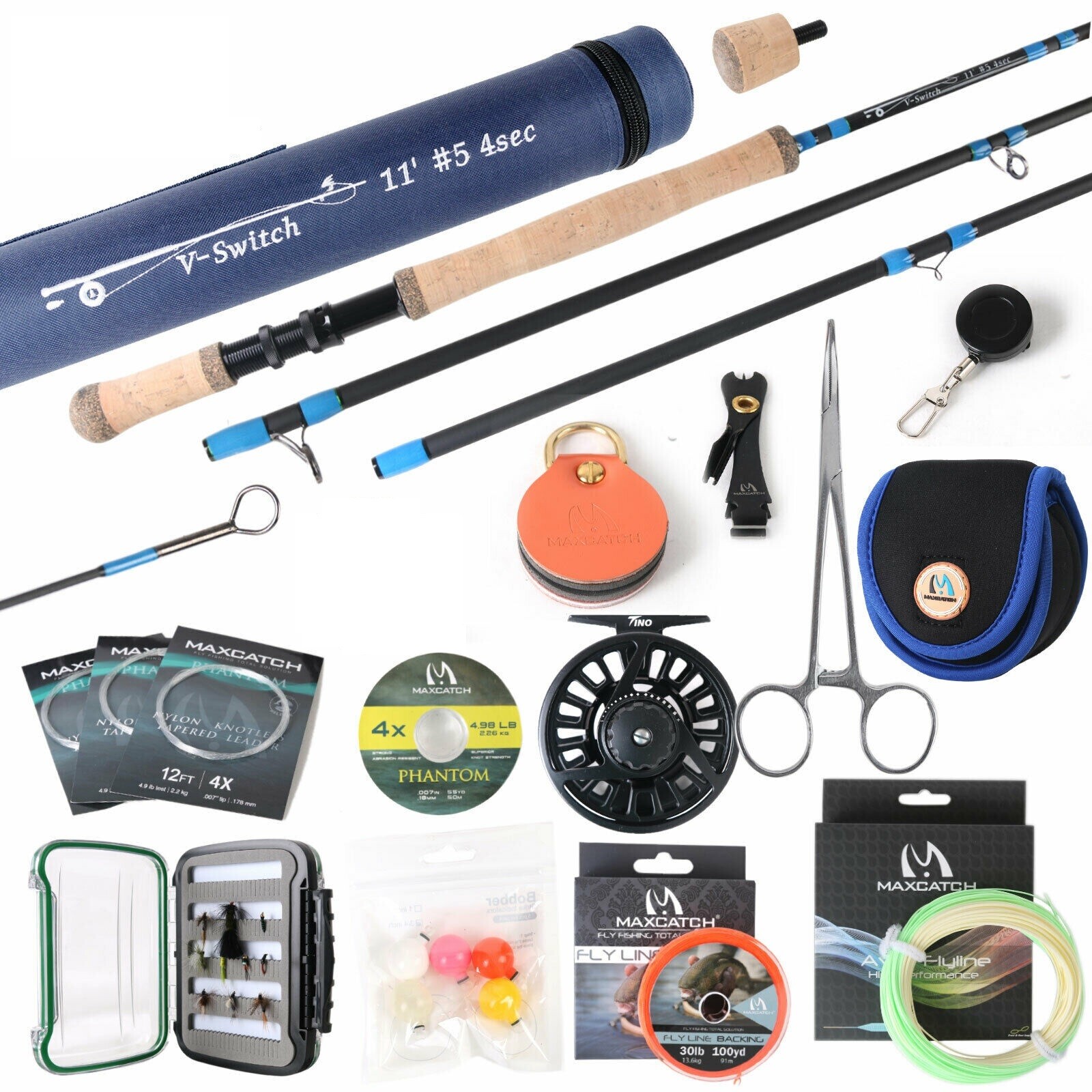 Switch Fly Rod Combo, 5/6/7/8wt Fishing Rod, Reel, Line, Box, Flies Whole Combo