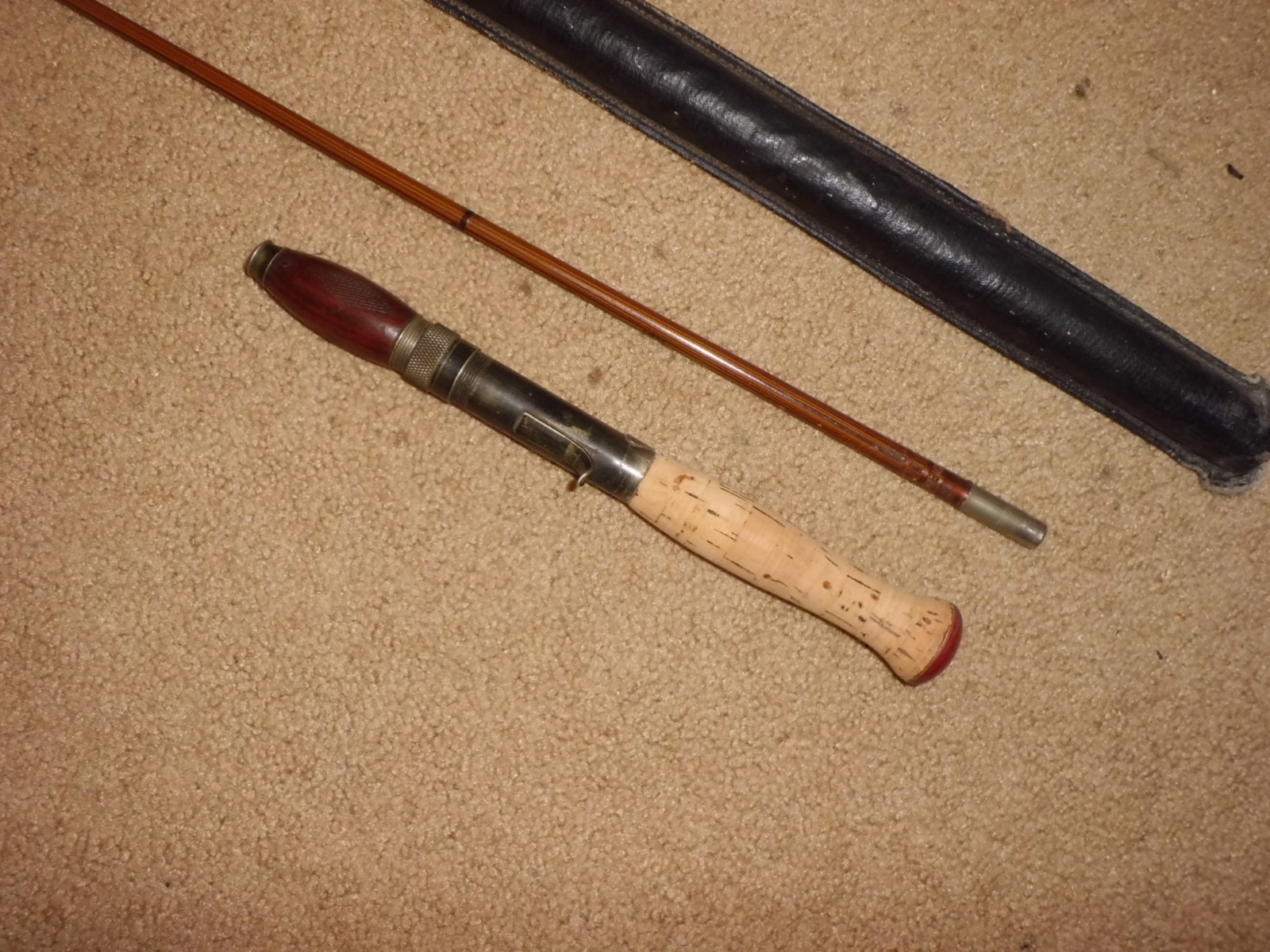 Vintage HEDDON PAL METAL BAMBOO LIKE FINISH BAITCASTING 5’6″ ROD w/ AGATE GUIDES