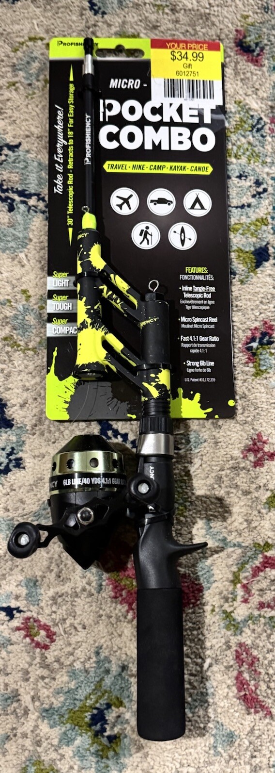 PROFISHIENCY POCKET COMBO 30″ TELESCOPIC FISHING ROD MICRO SPINCAST REEL NEW