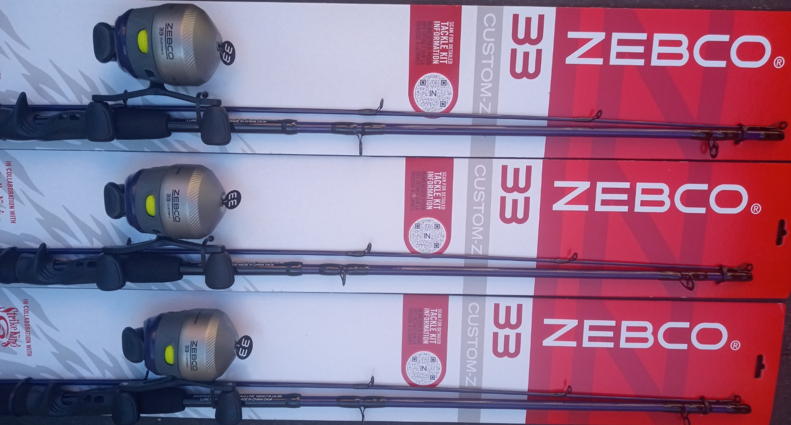 lot 3* new Zebco metal 33 Custom-Z 6″6′ rod Combo w/strike king crankbait