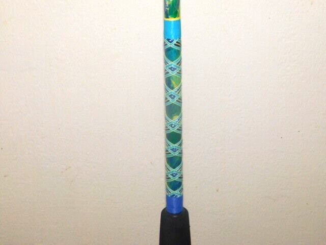 CUSTOM SPINNING ROD MAHI BLUE GREEN YELLOW MARBLE 25-50 LB FUJI GUIDES 7′ NEW