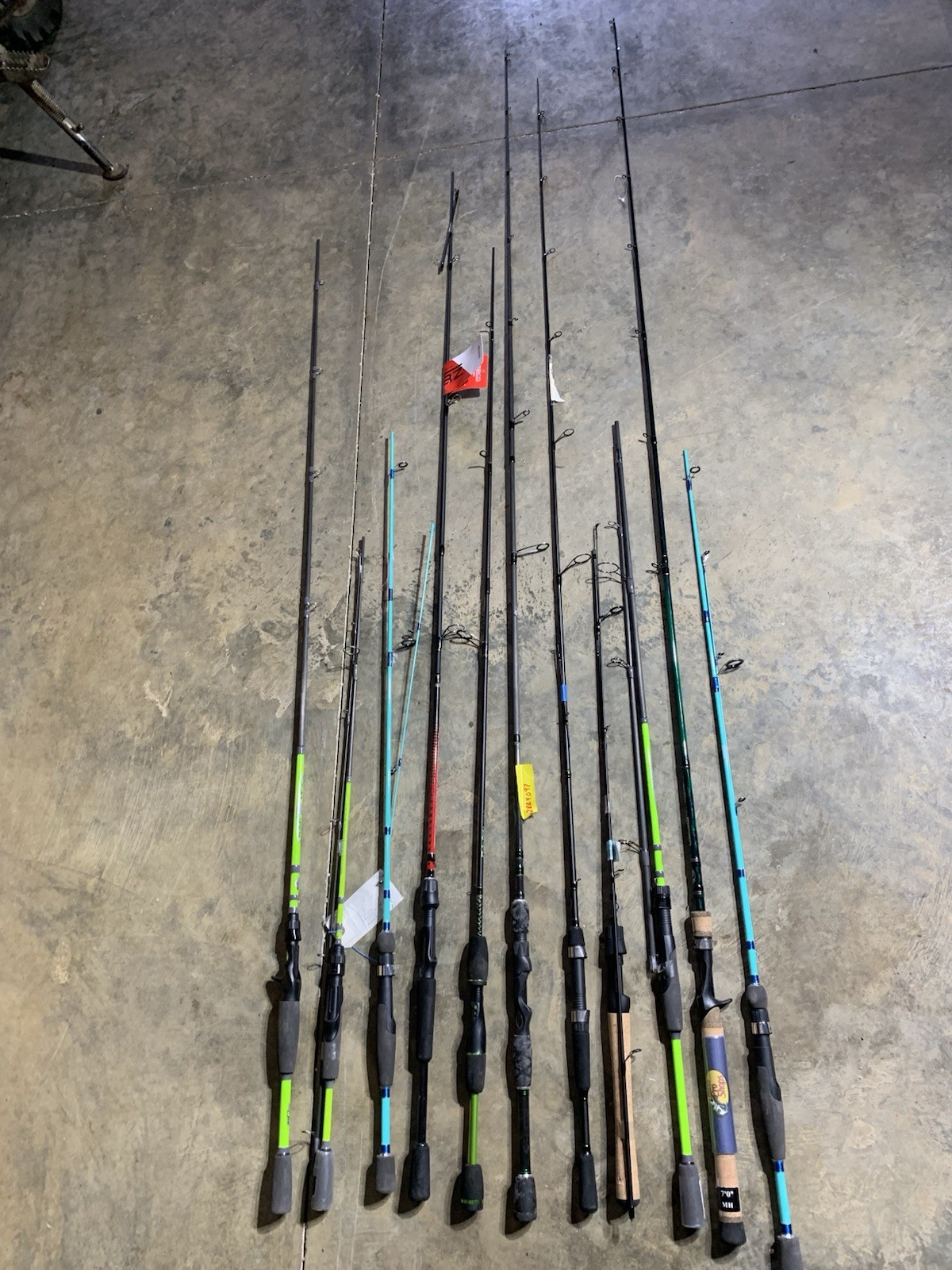 LOT OF 11 BASS PRO SHOP, Lews, Zebco FISHING RODS (BROKEN)
