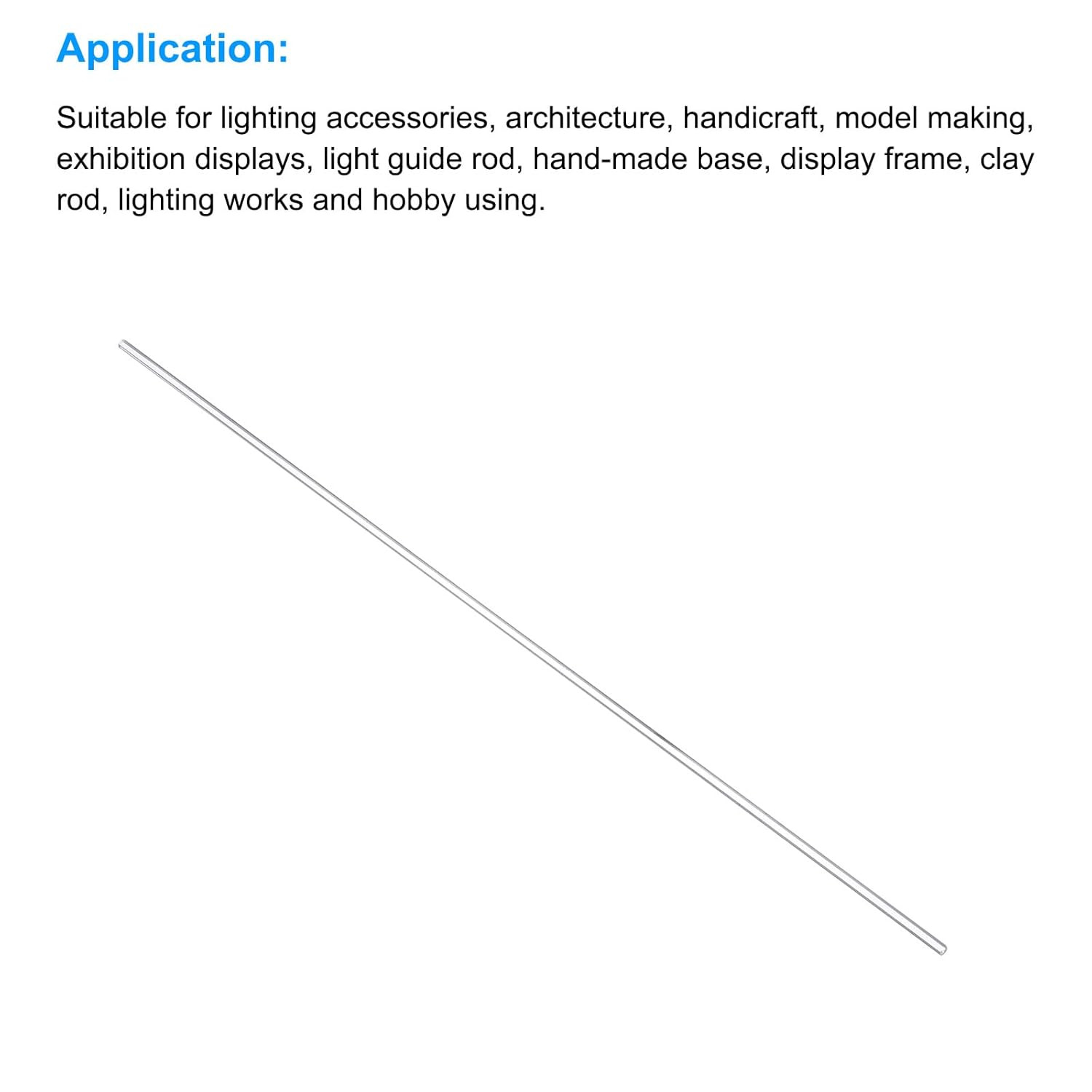 Acrylic Round Rod,3mm Diameter 12-inch Length,Clear,Solid Plastic PMMA Bar St…