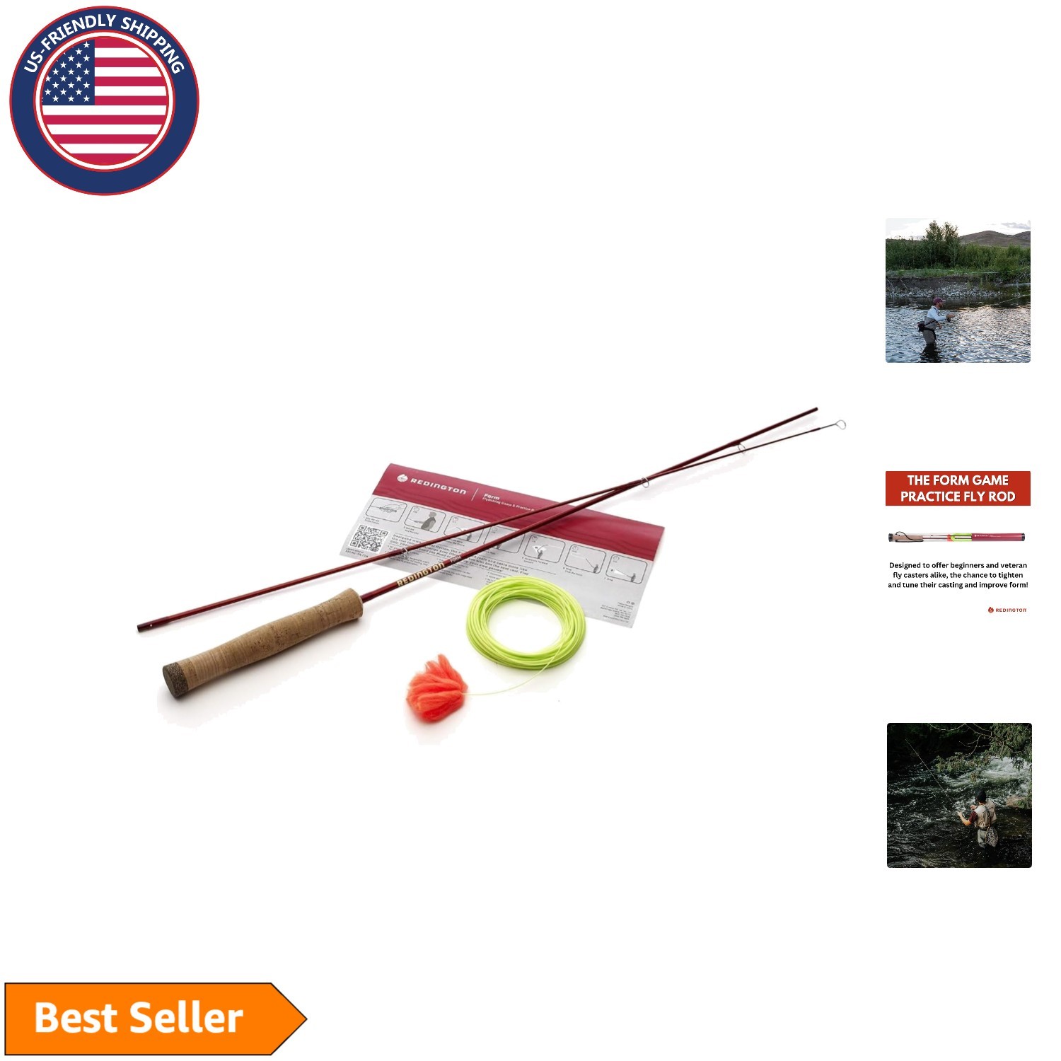 Portable 4’2″ Fly Rod with Custom Tapered Line – Perfect for On-The-Go Fishing