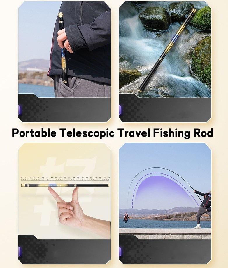 Telescopic Fishing Rod Carbon Fiber Ultra Light Spinning Fast Trout Stream Rods