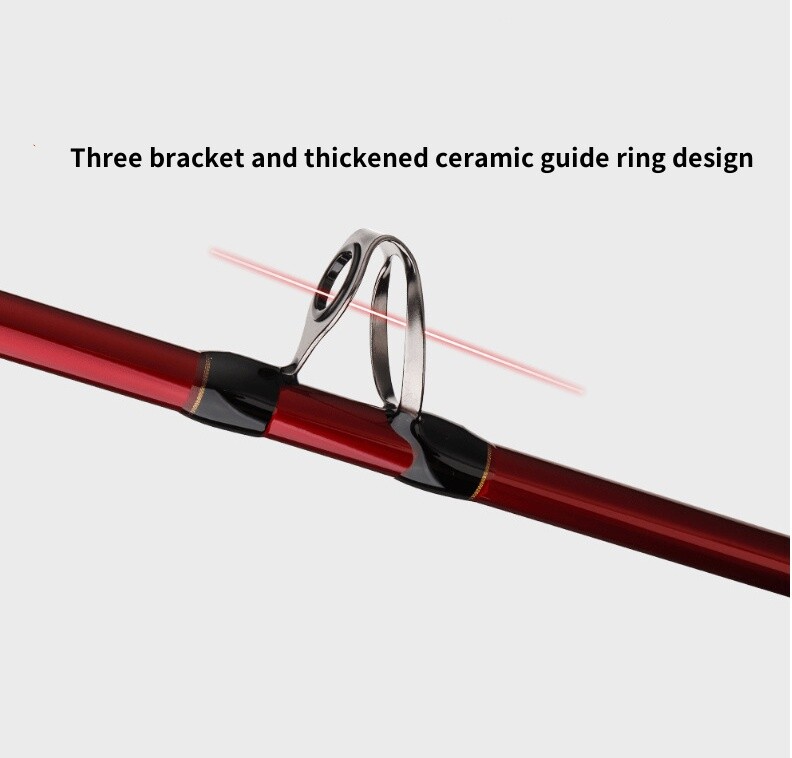 Boat Fishing Rod Travel Carbon Fiber Spinning Casting Rod 3 Section Sea Big Game