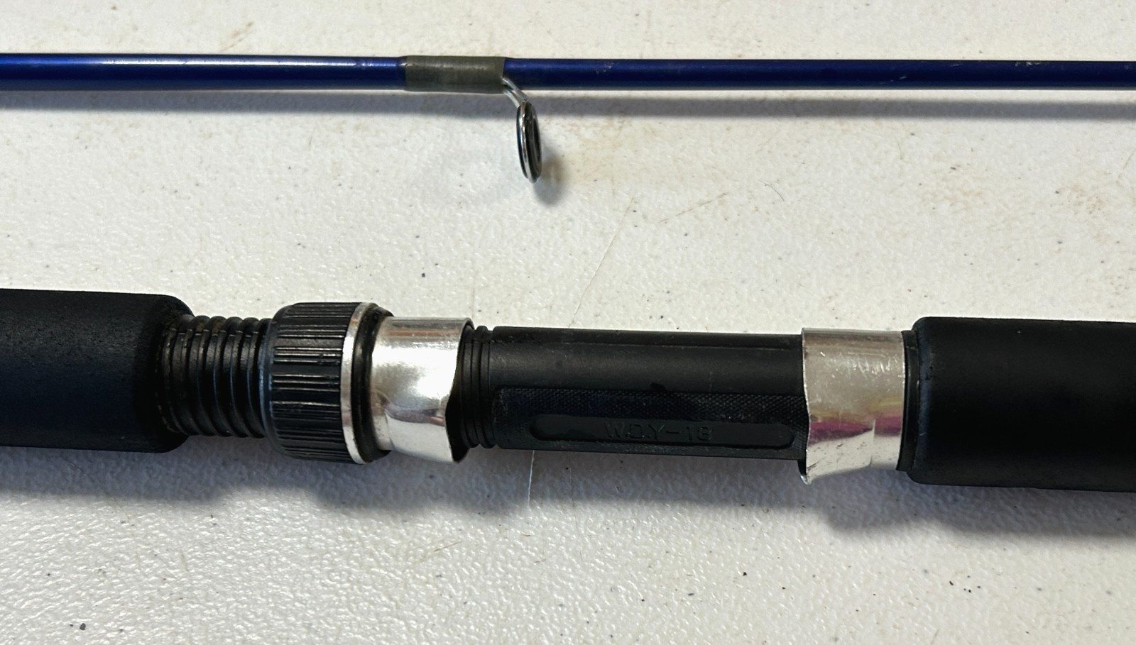 Vintage Purplish Blue Okuma Fin-Chaser Fishing Rod FN-60-30, 6′, 2 Piece