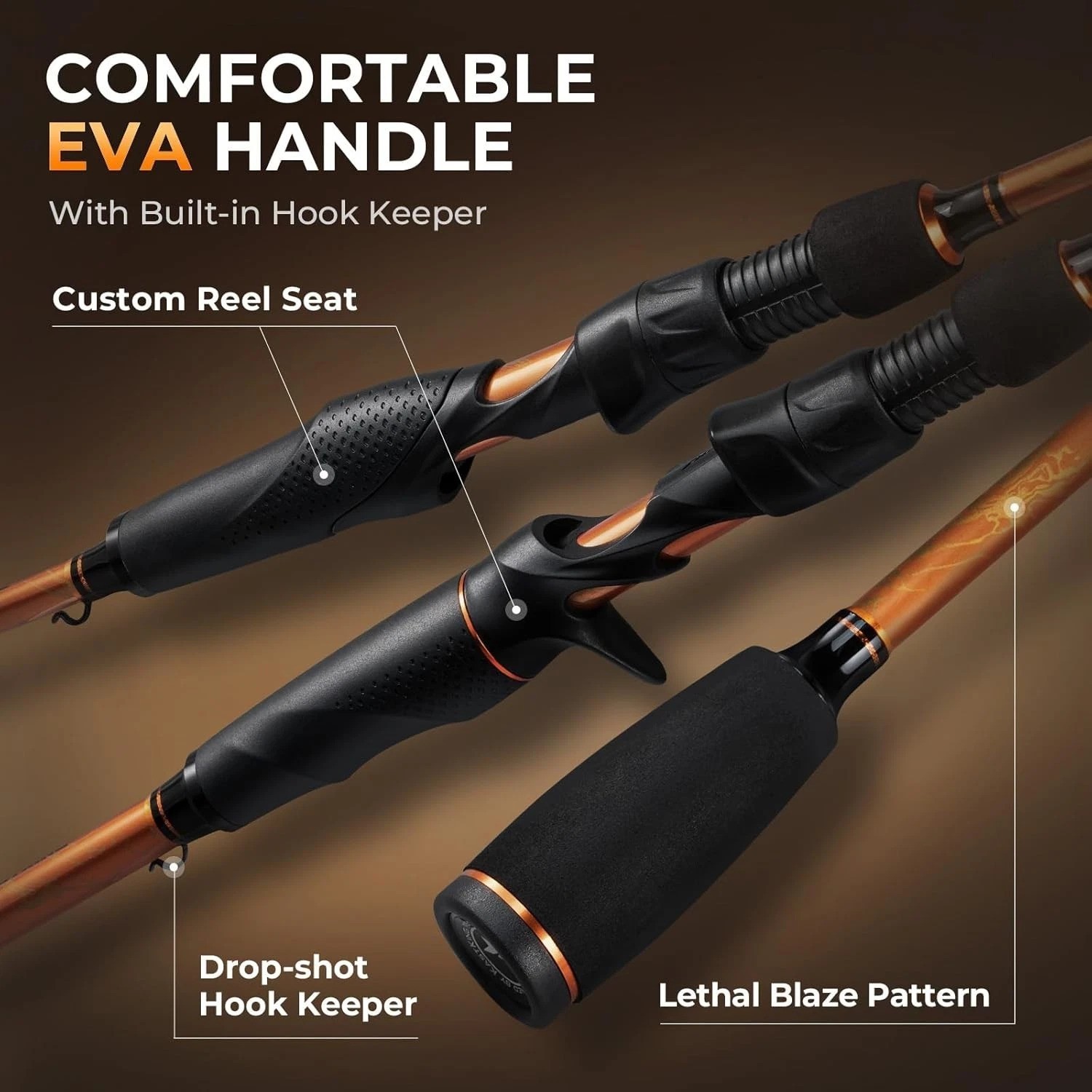 Lethal Blaze Twin-Tip Fishing Rods, IM6 Graphite Blanks Casting & Spinning Ro…